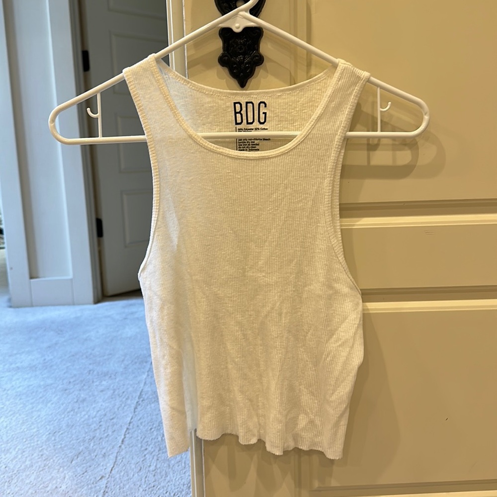 BDG brand, white ribbed flowy tank